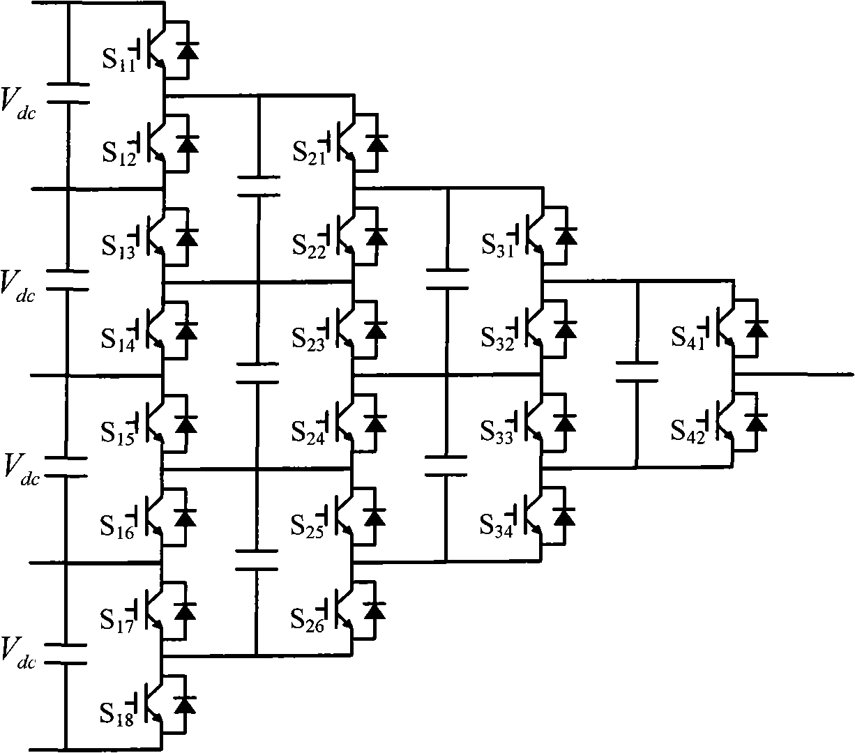 Single-phase circuit topology structure for clamp multi-level converter