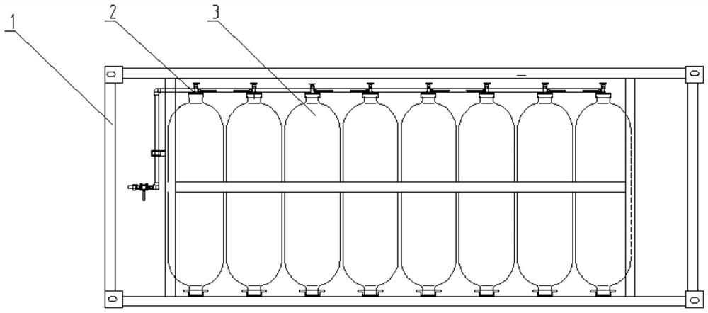 Winding gas cylinder tube bundle type container
