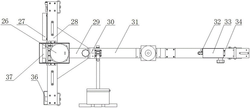 Rapid fine adjustment rail checking device for rail geometrical parameter measurement