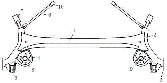 Twist beam suspension