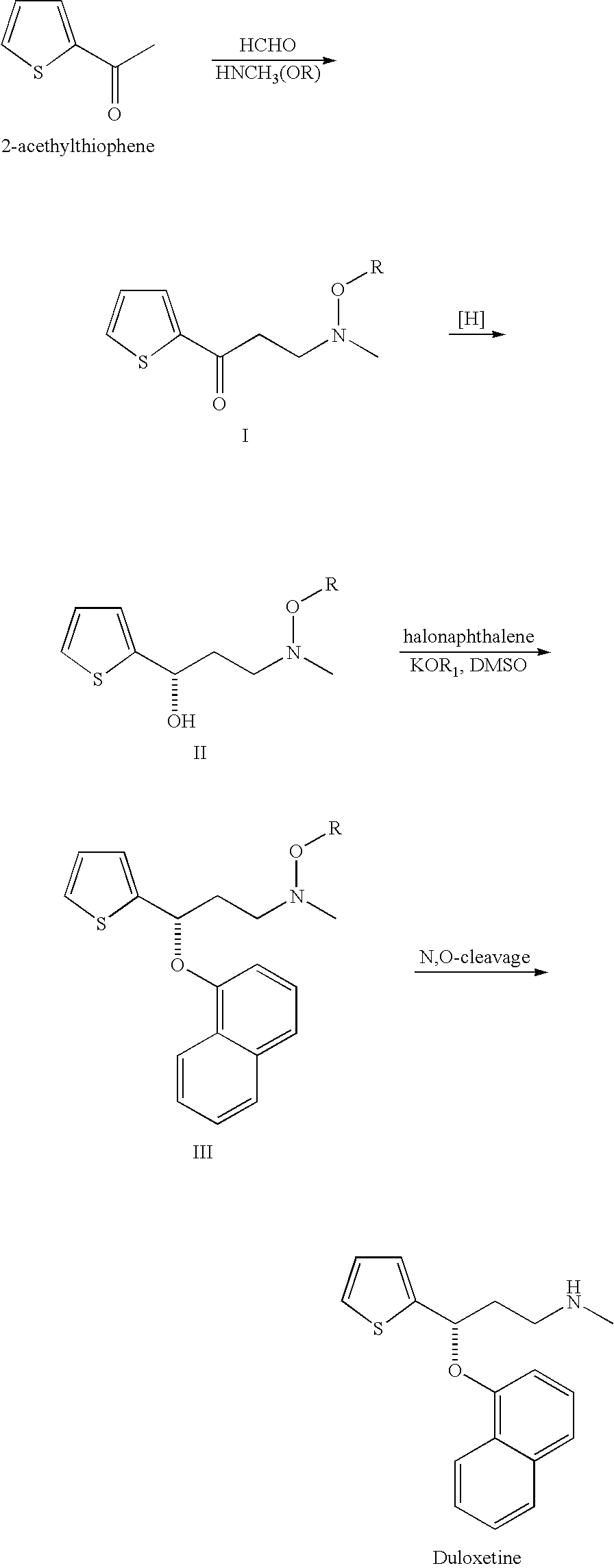 Process for preparing n-methyl-n-hydroxyl-3-(1-naphthyloxy)-3-(2-thienyl)propylamine derivative