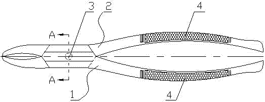 Manufacturing process of cheek-through type dental forceps