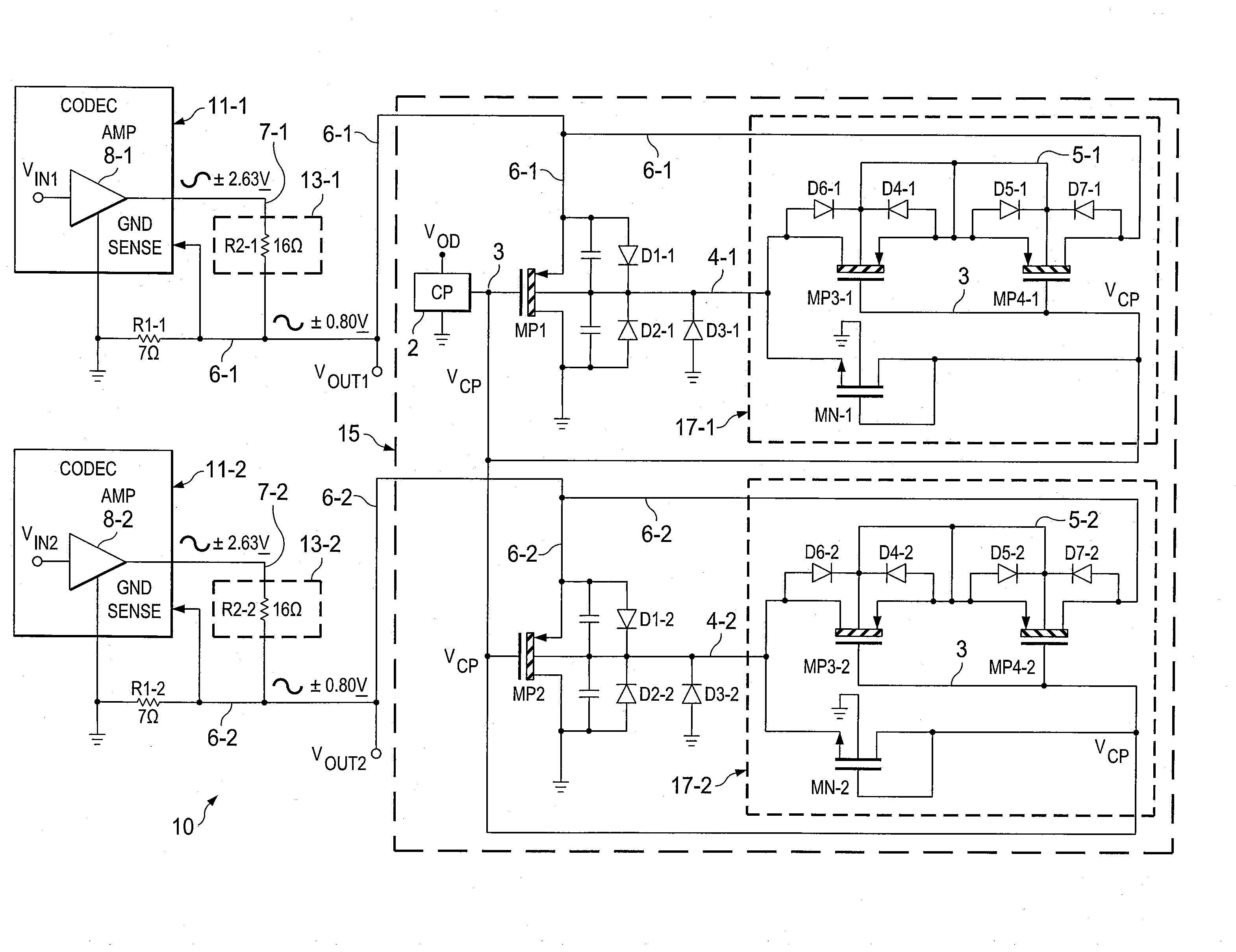 Negative Audio Signal Voltage Protection Circuit and Method for Audio Ground Circuits