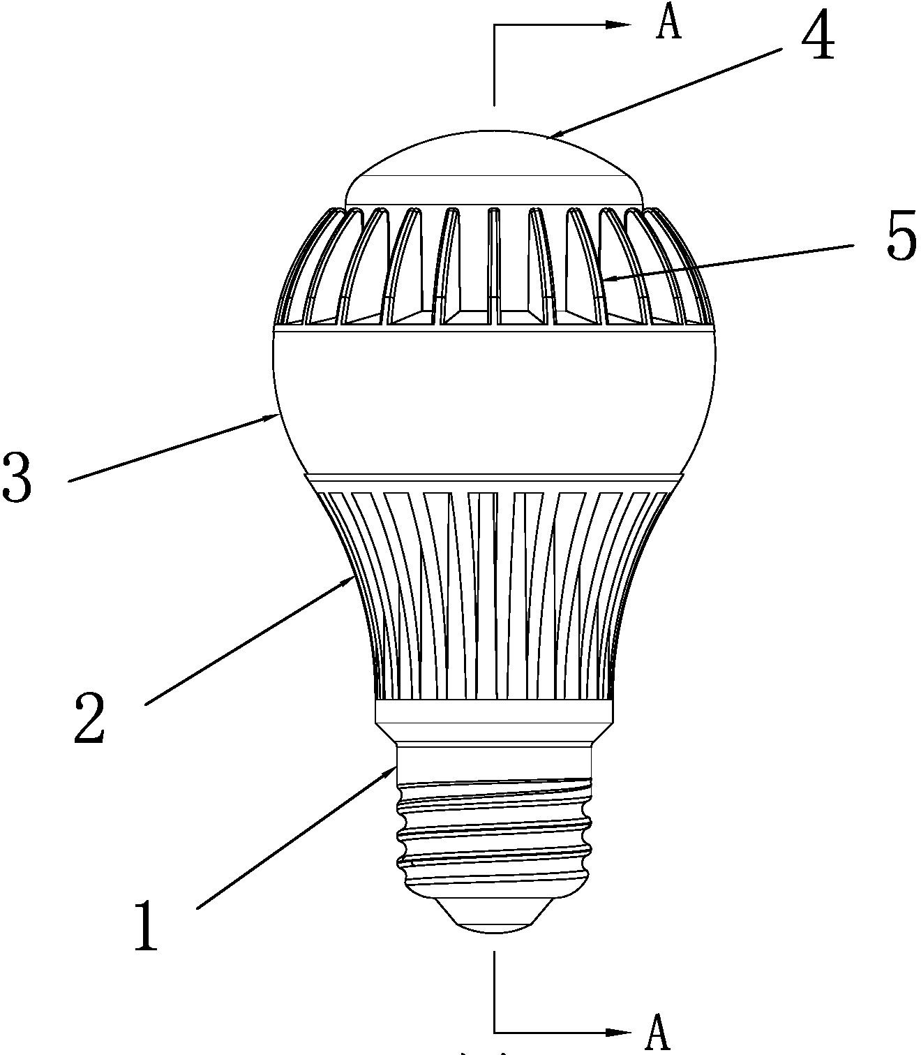 Wide-angle LED (light-emitting diode) lamp