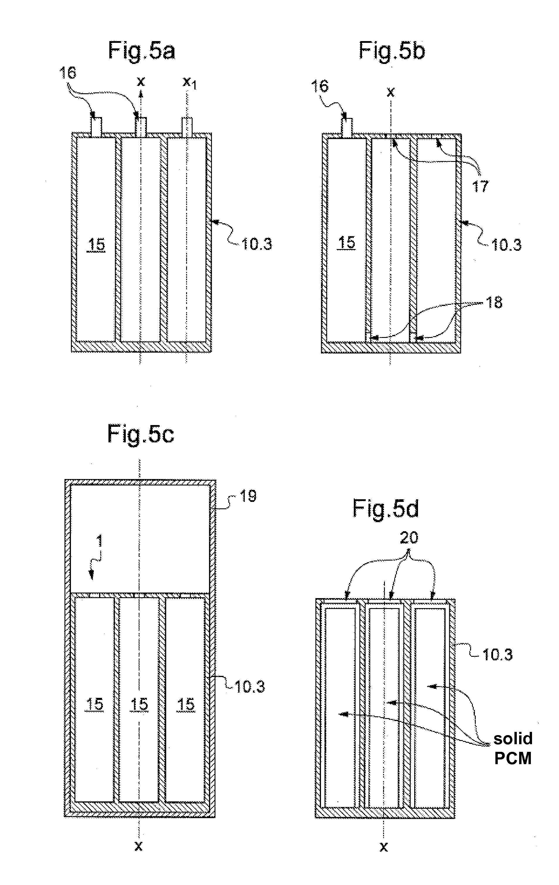 Method for Manufacturing a Heat Exchanger Containing a Phase-Change Material, Exchanger Obtained and Uses at High Temperatures