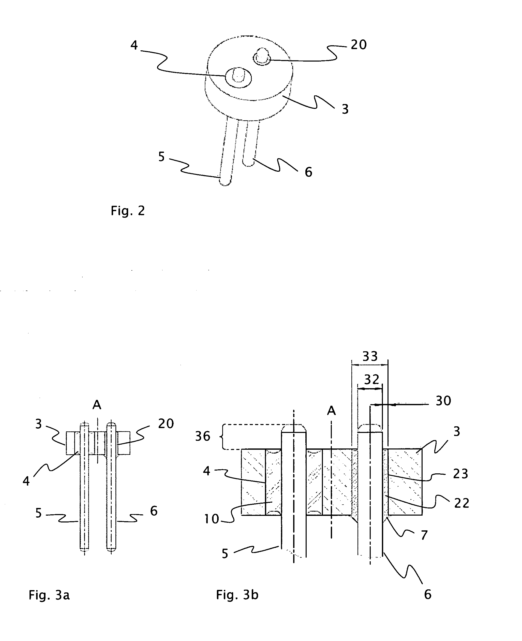 Shaped feed-through element with contact rod soldered in