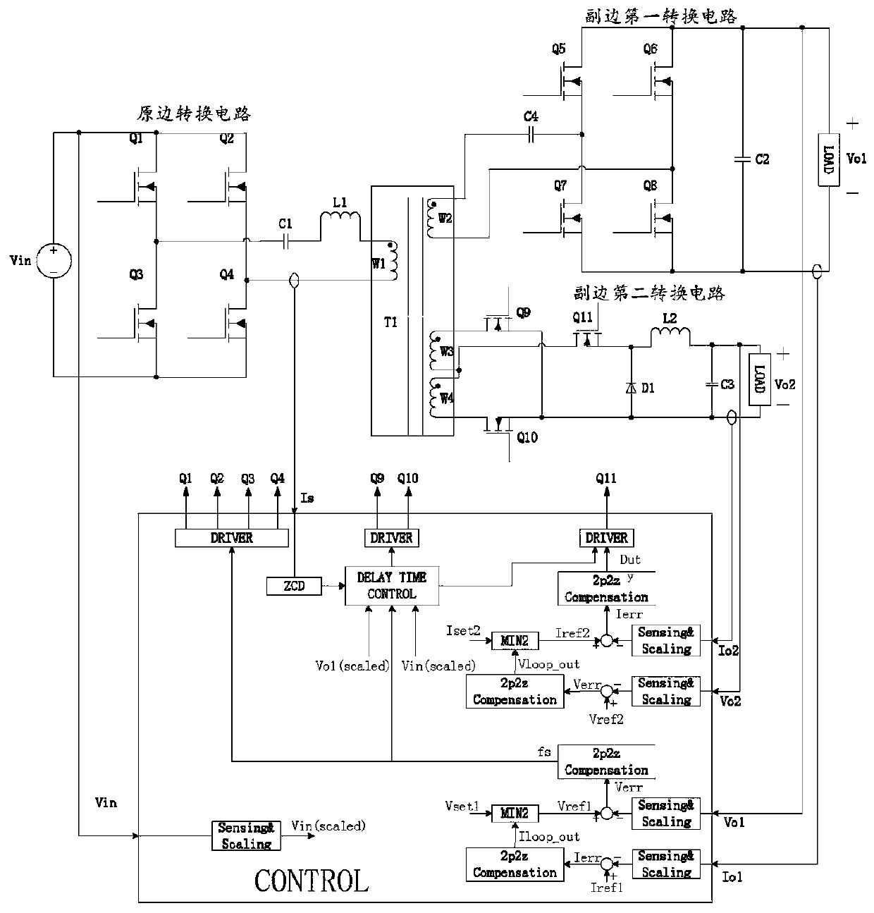 A dual output port charging circuit and its control method