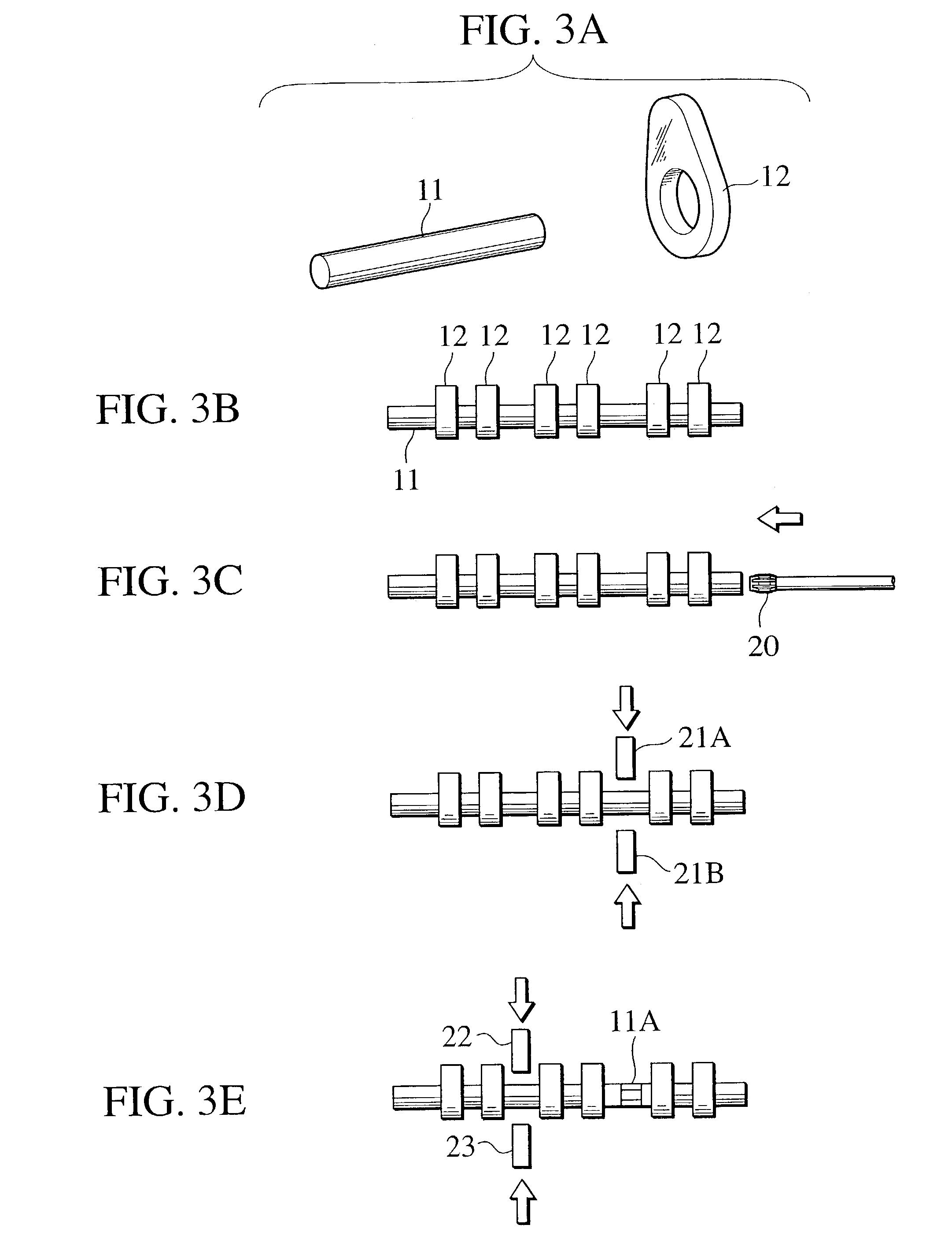 Assembled camshaft for engine and production method thereof