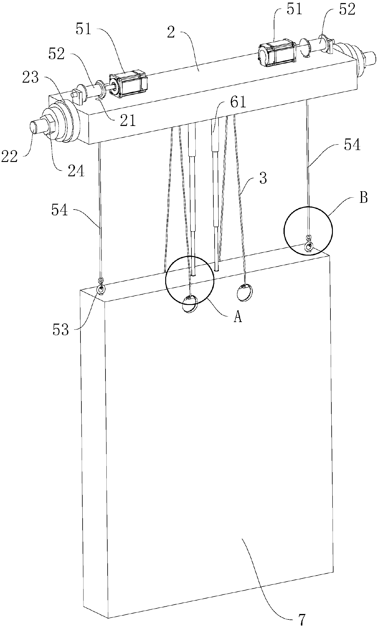 Lifting device for prefabricated concrete outer wallboard and lifting method of lifting device