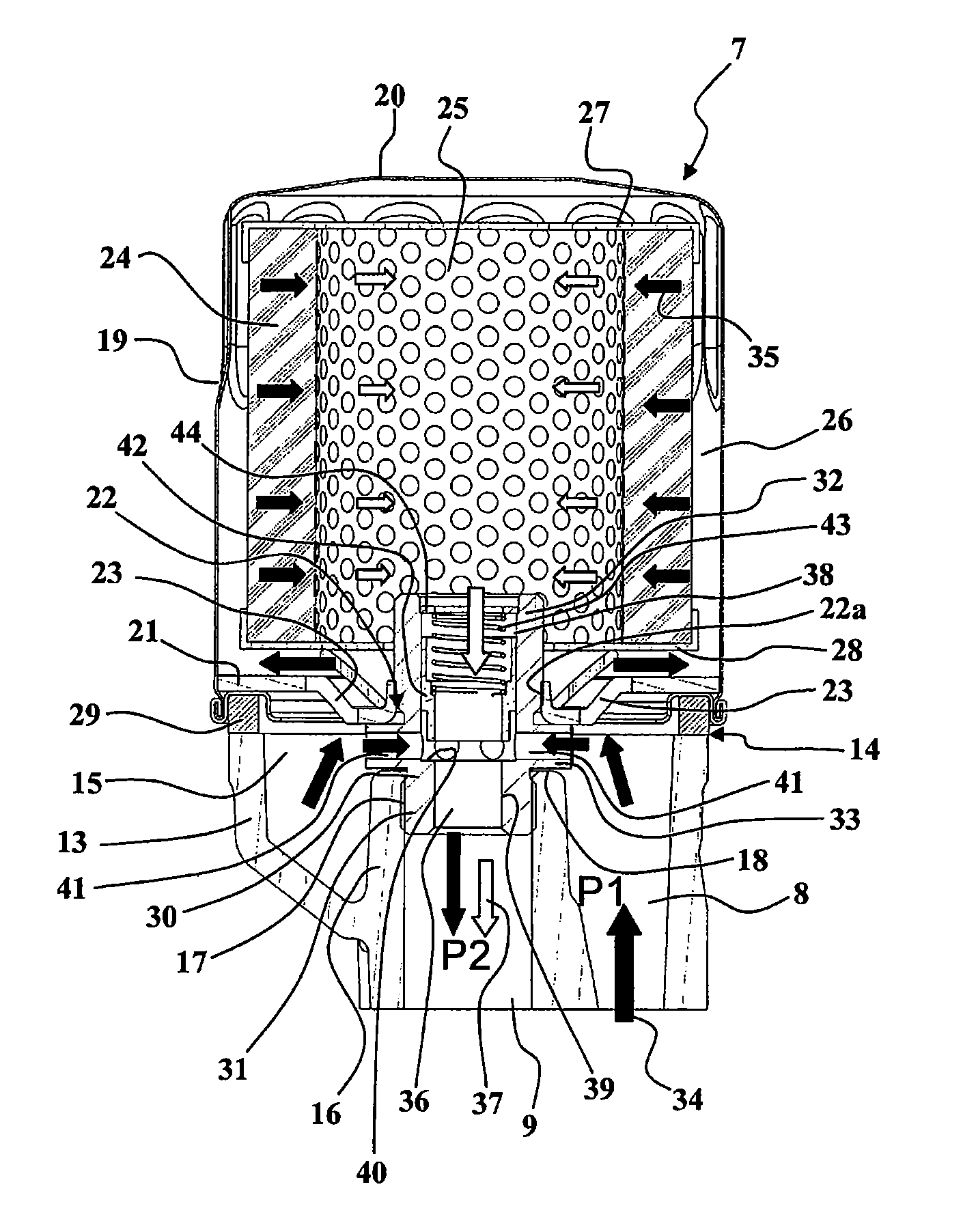 Oil bypass device, and engine fitted with such a device
