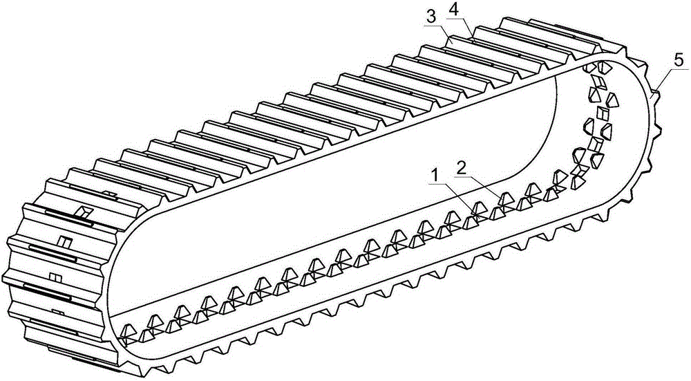 A metal and rubber composite wear-resistant track