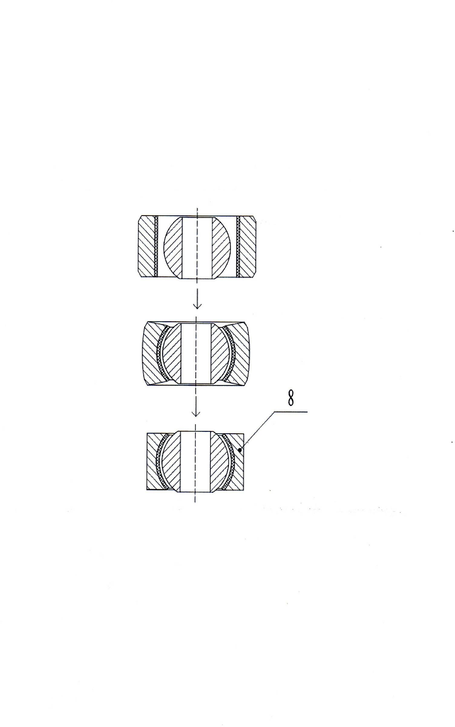 Compression molding method without action of inner rings for integral self-lubricating joint bearings