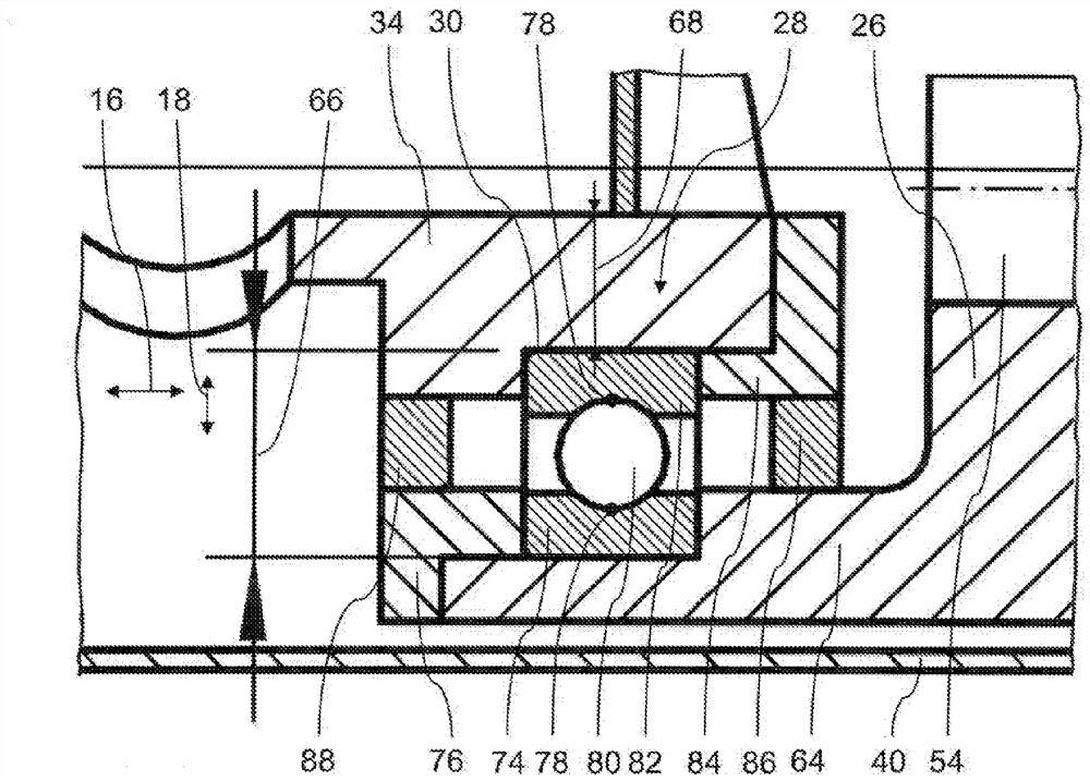 Support assembly for the screw of a decanter screw centrifuge