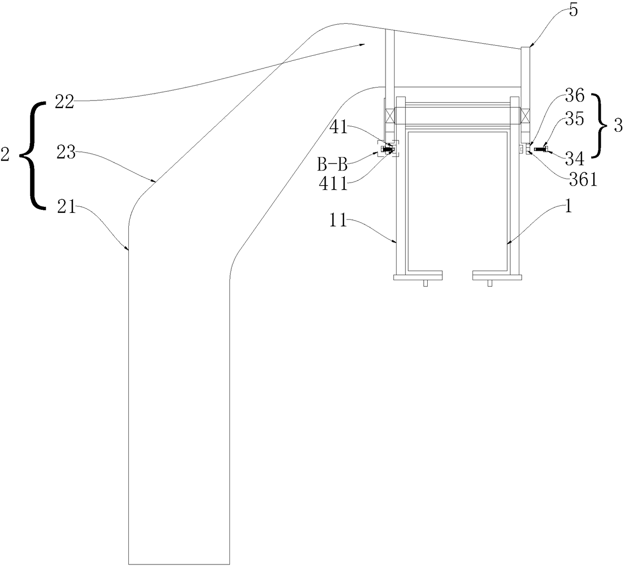Limiting device for air rail transit system and air rail transit system