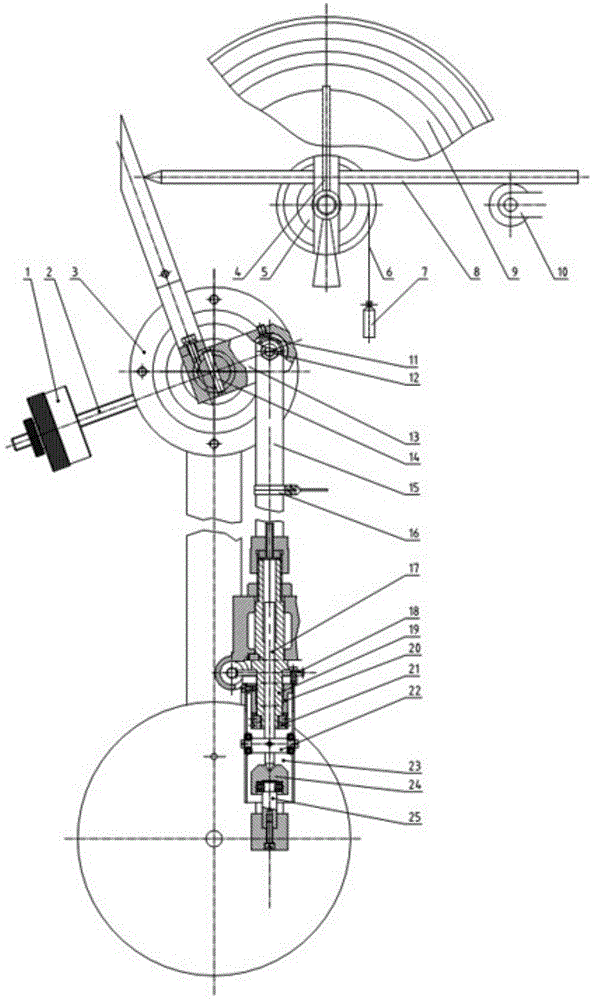Hydraulic pendulum force measuring mechanism