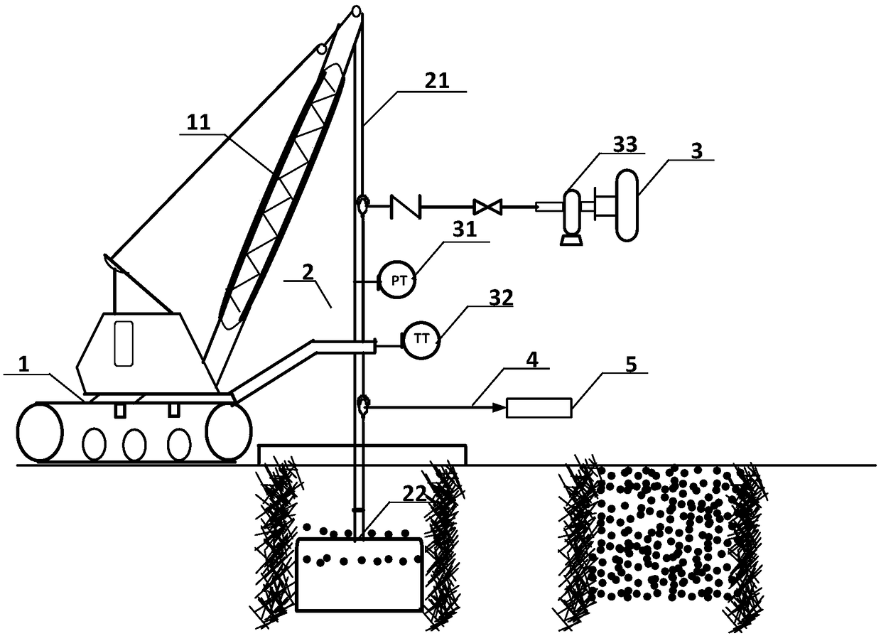 Large-caliber cylinder drill bit type in-situ restoration system