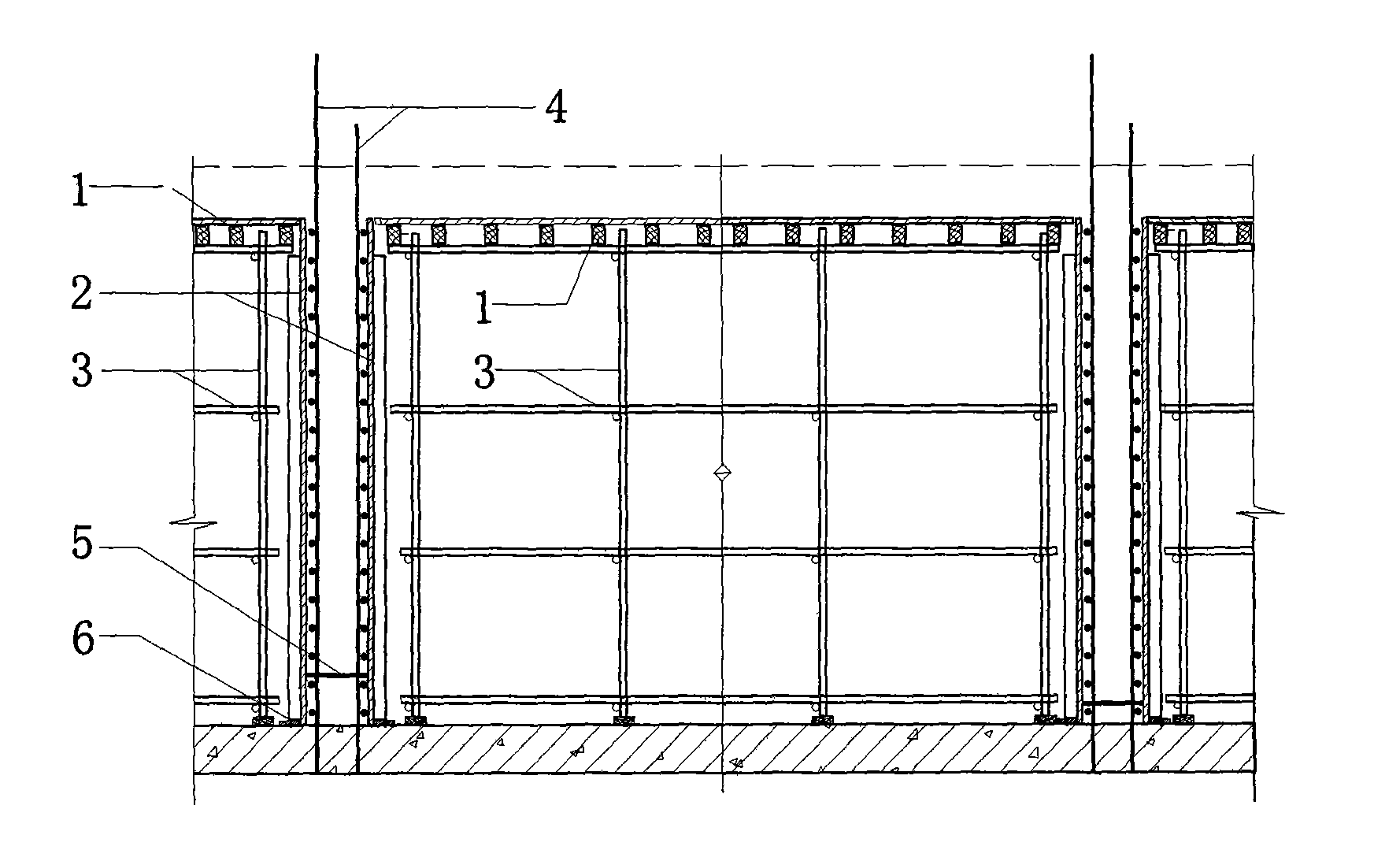 Inverted construction method for template engineering of cast-in-place shear wall structure system