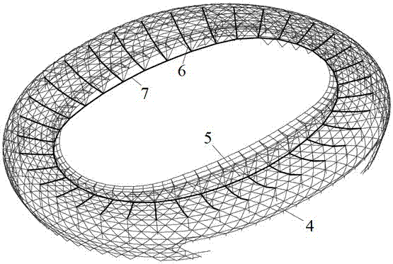 Unsupported construction method of circular rope-supported grid structure