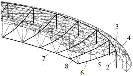 Unsupported construction method of circular rope-supported grid structure