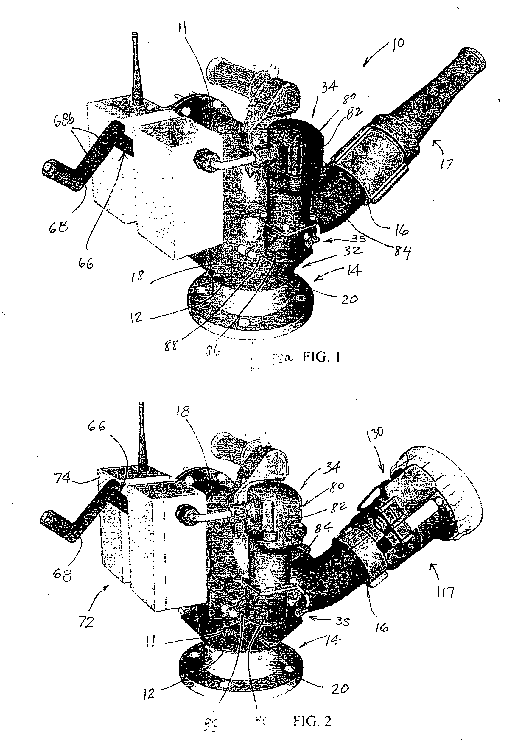 Fire-fighting monitor with remote control