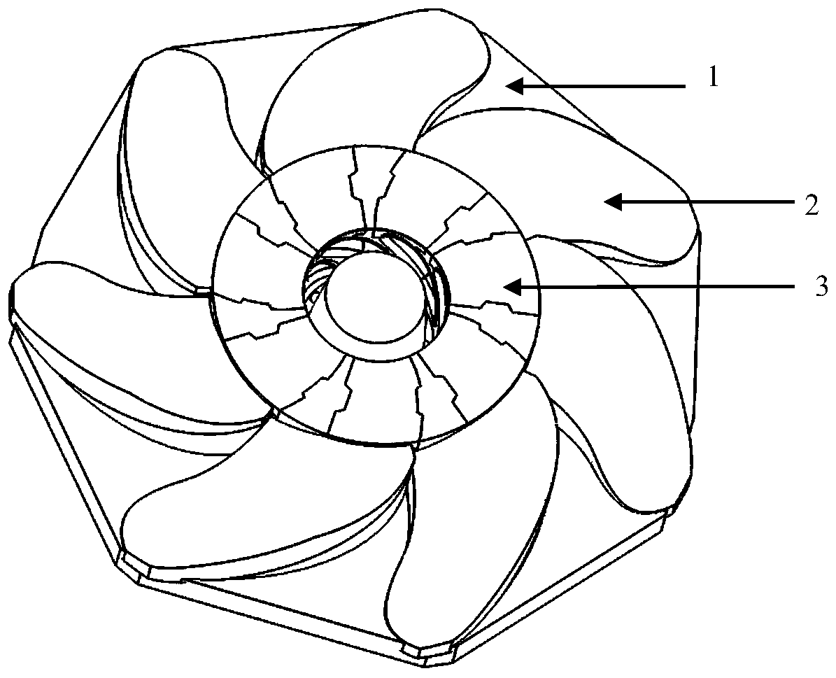 A propeller mold structure