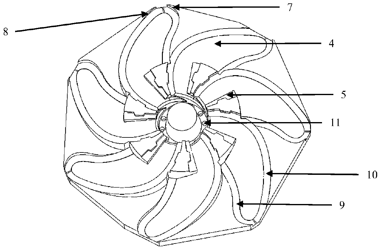 A propeller mold structure