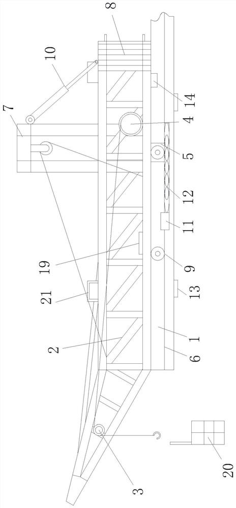 Light extending type lifting device and implementation method