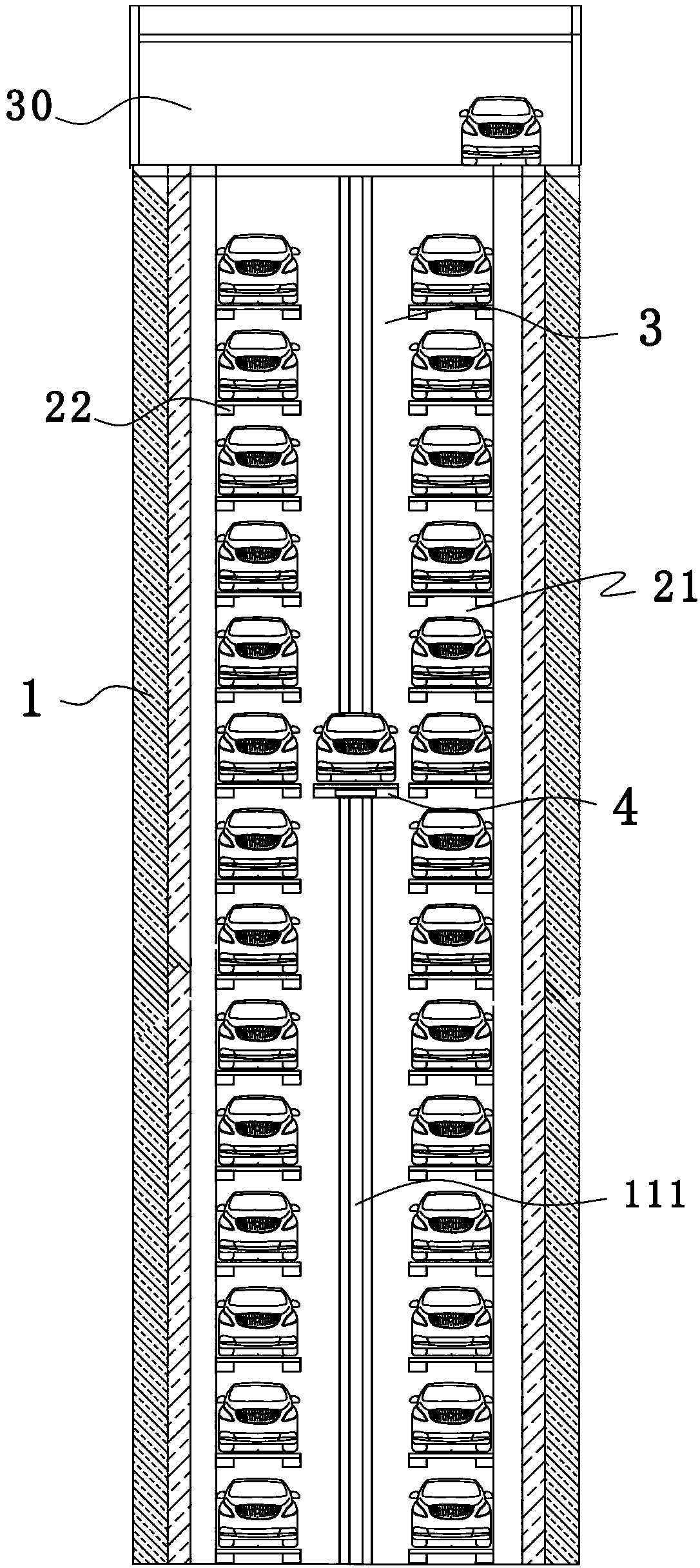 Deep well type three-dimensional garage and its construction method