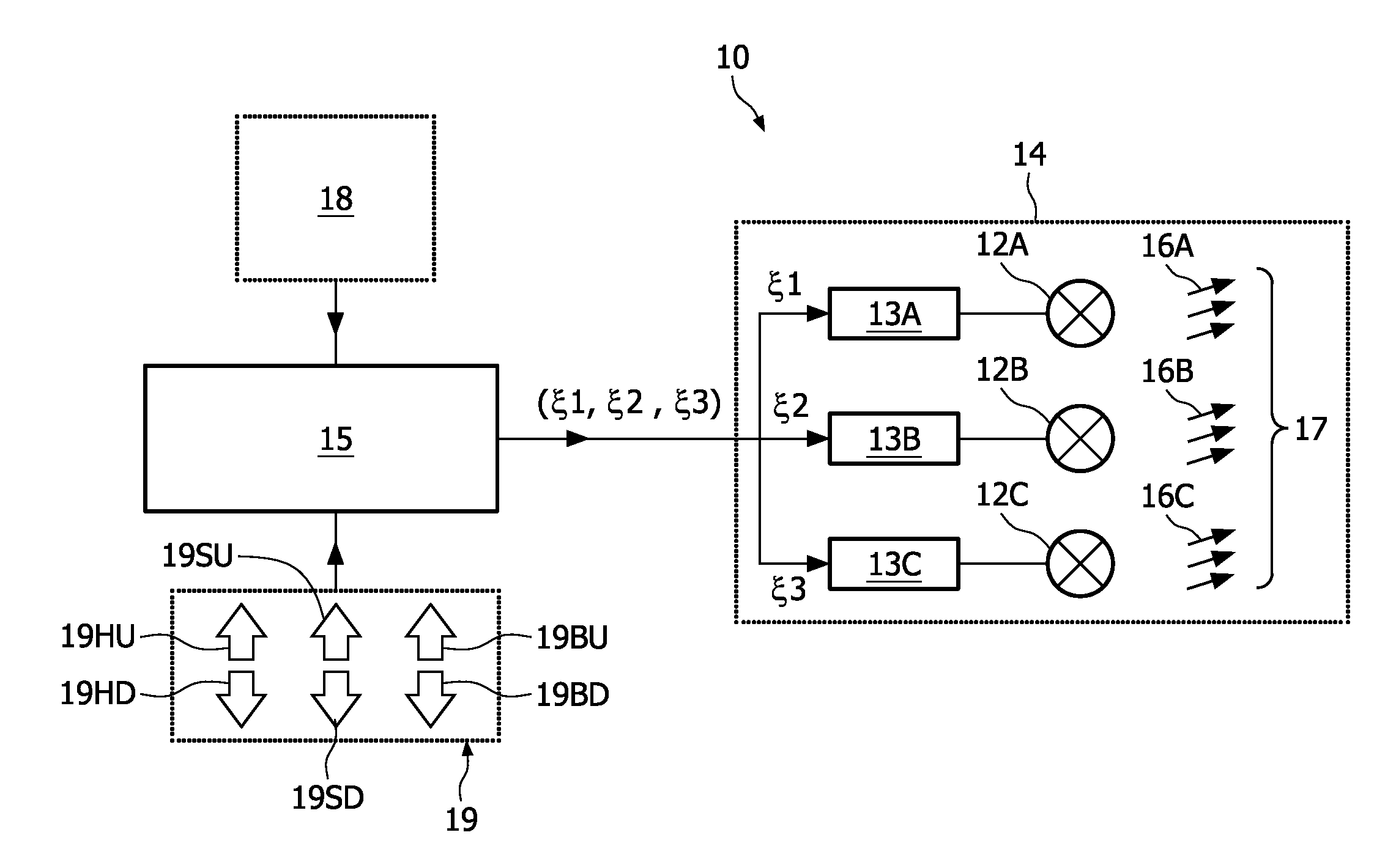 Device for generating light with a variable color