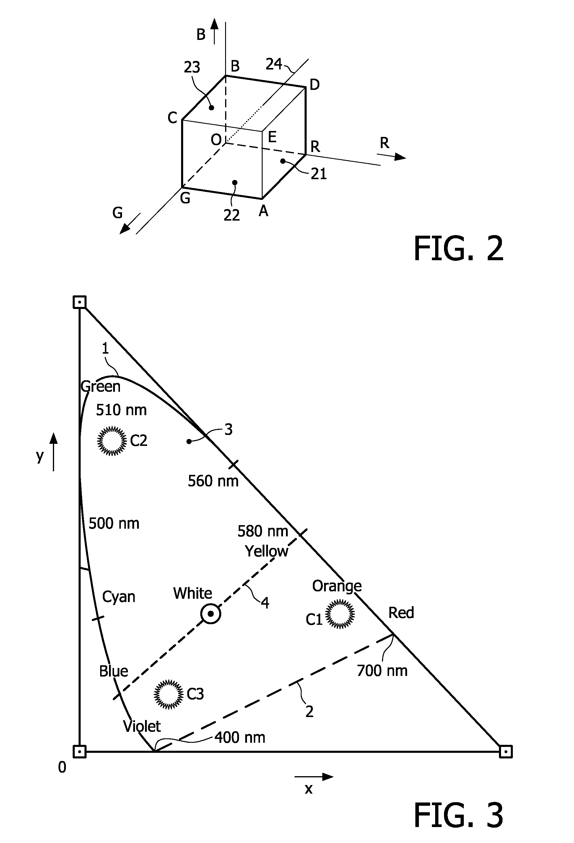 Device for generating light with a variable color