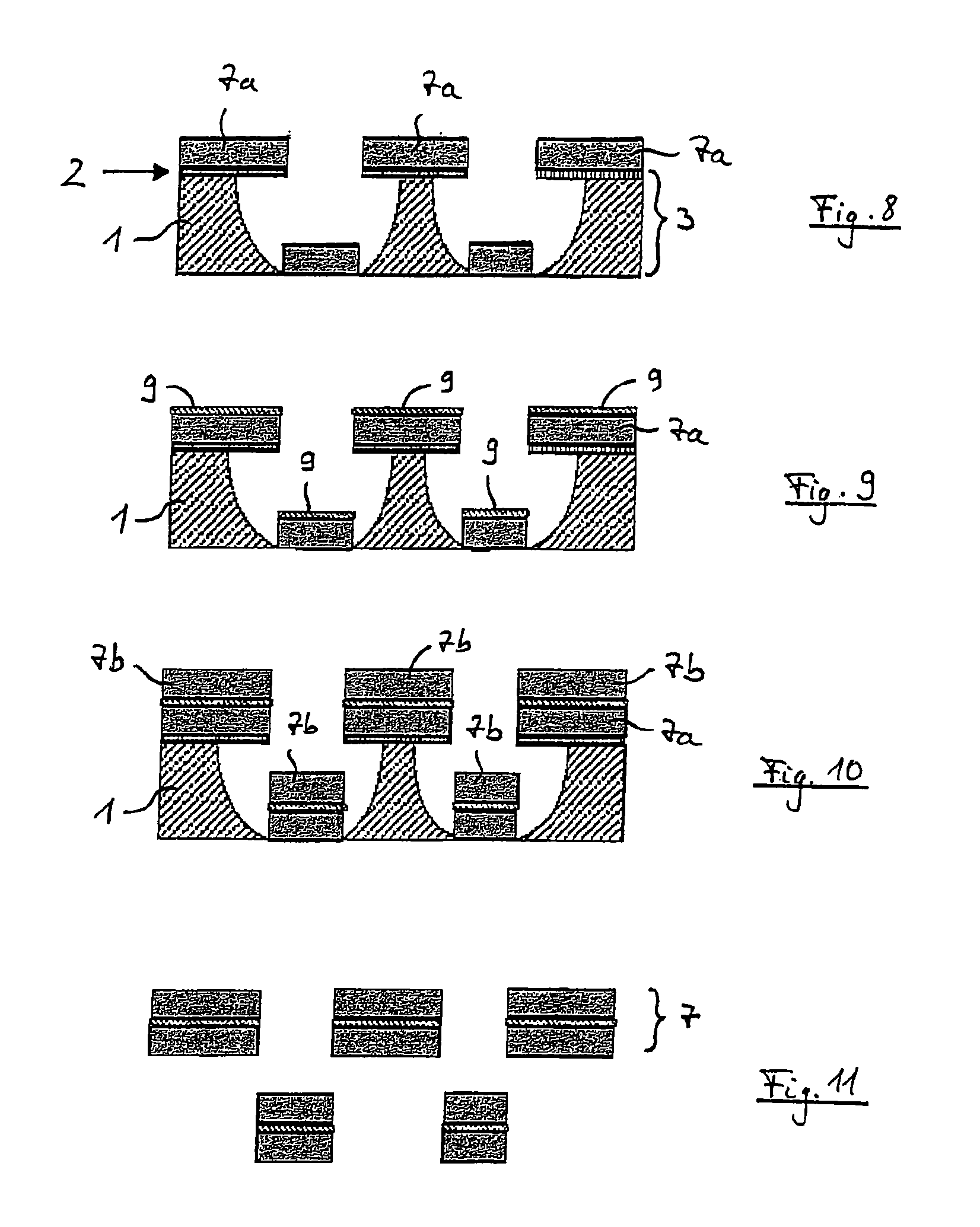 Method for the production of structured layers of titanium and nickel