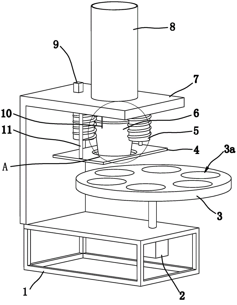 Feeding mechanism in paper cup tapping device