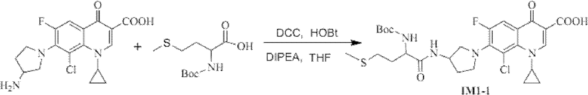 Methionine or oxidized methionine modified Clinafloxacin and application thereof