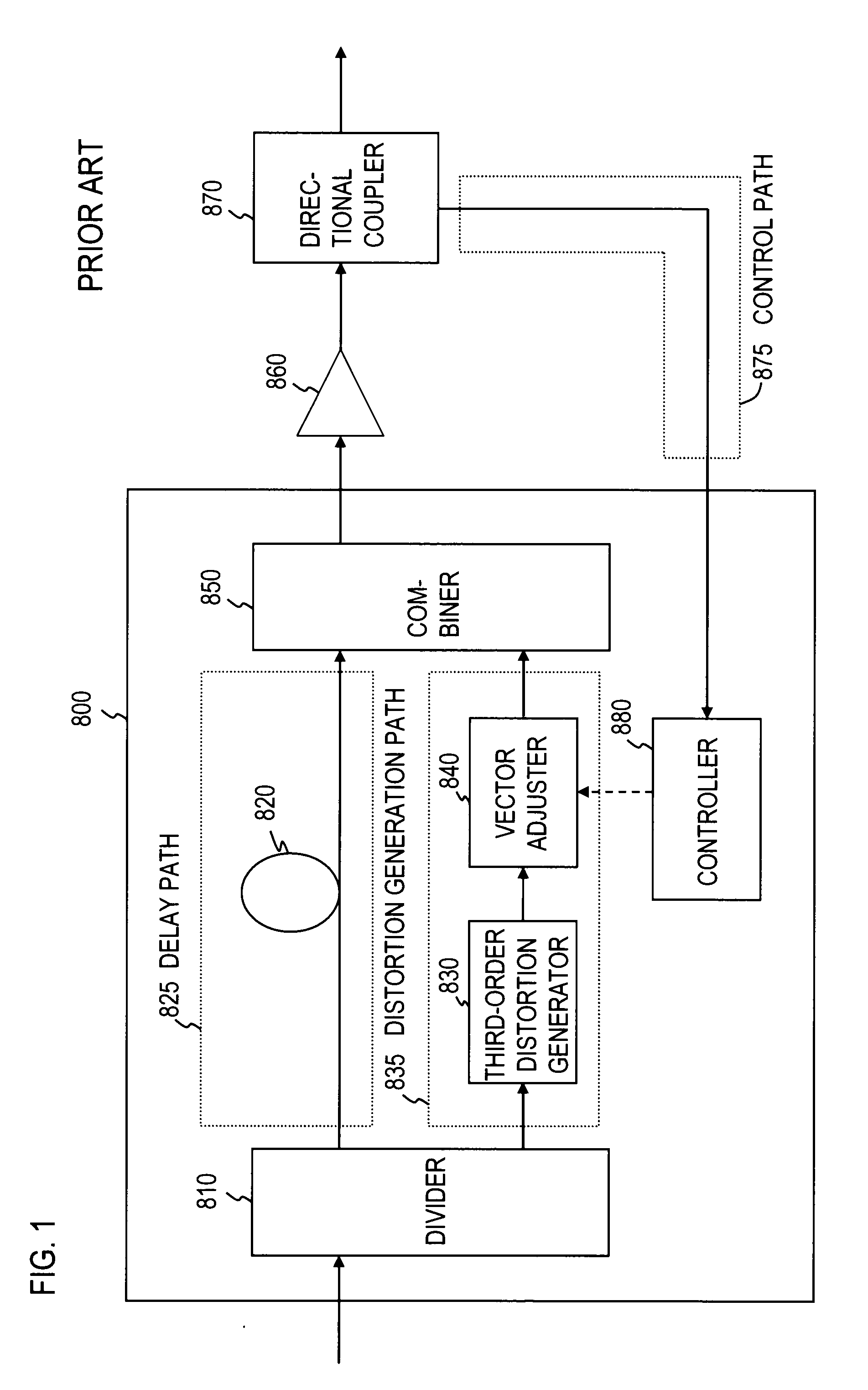 Power series predistorter and control method thereof