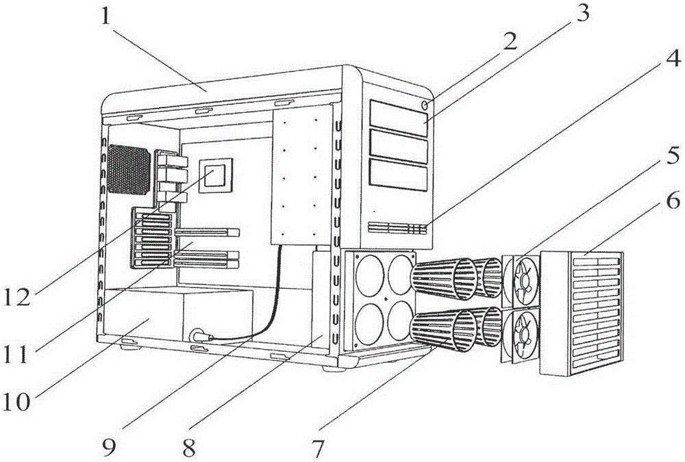 Electronic computer with air filtering and monitoring functions