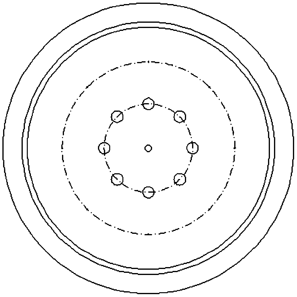 A vibration-damping structure applied to the acoustic self-guided array at the end of a rocket