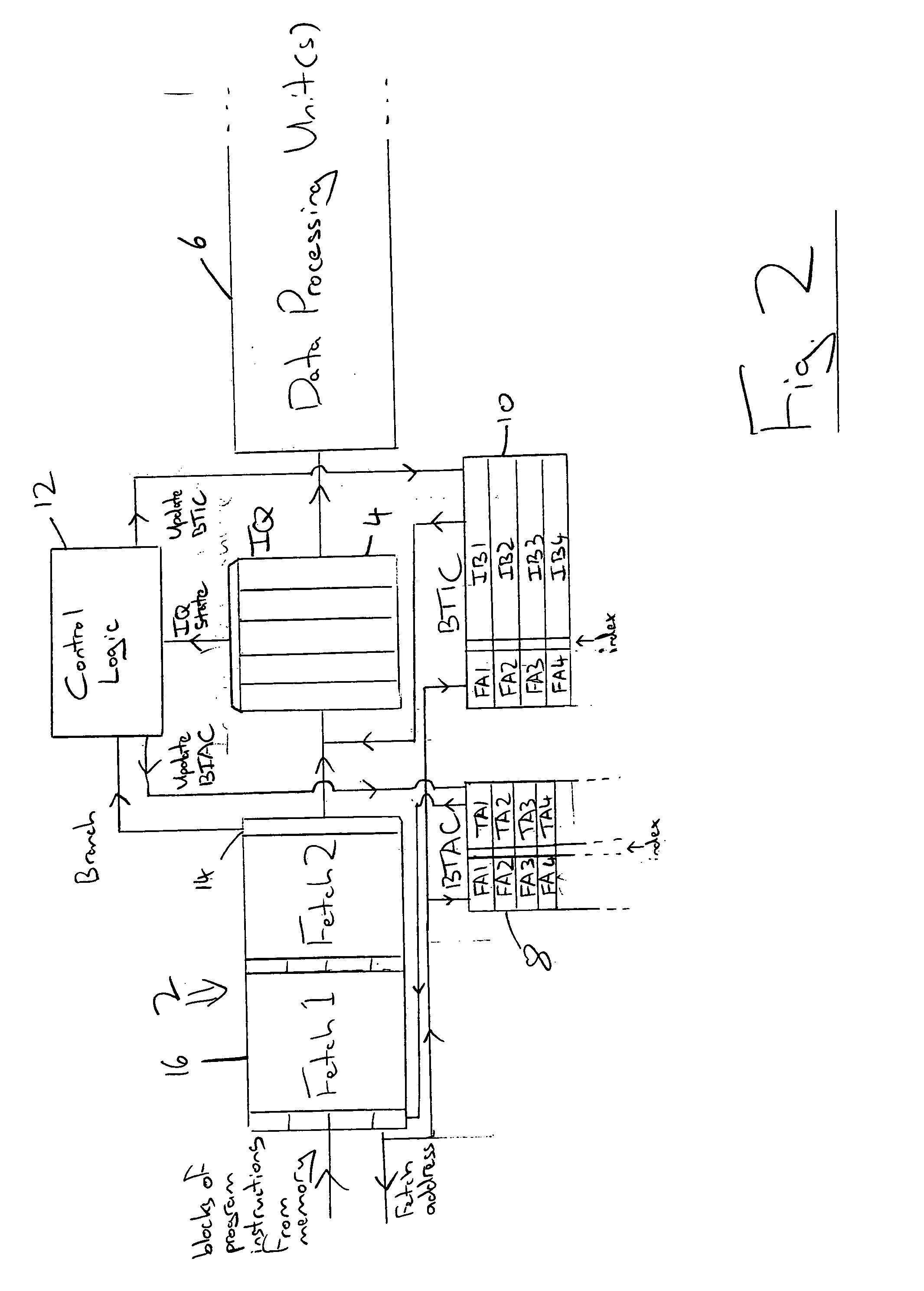 Control of a branch target cache within a data processing system