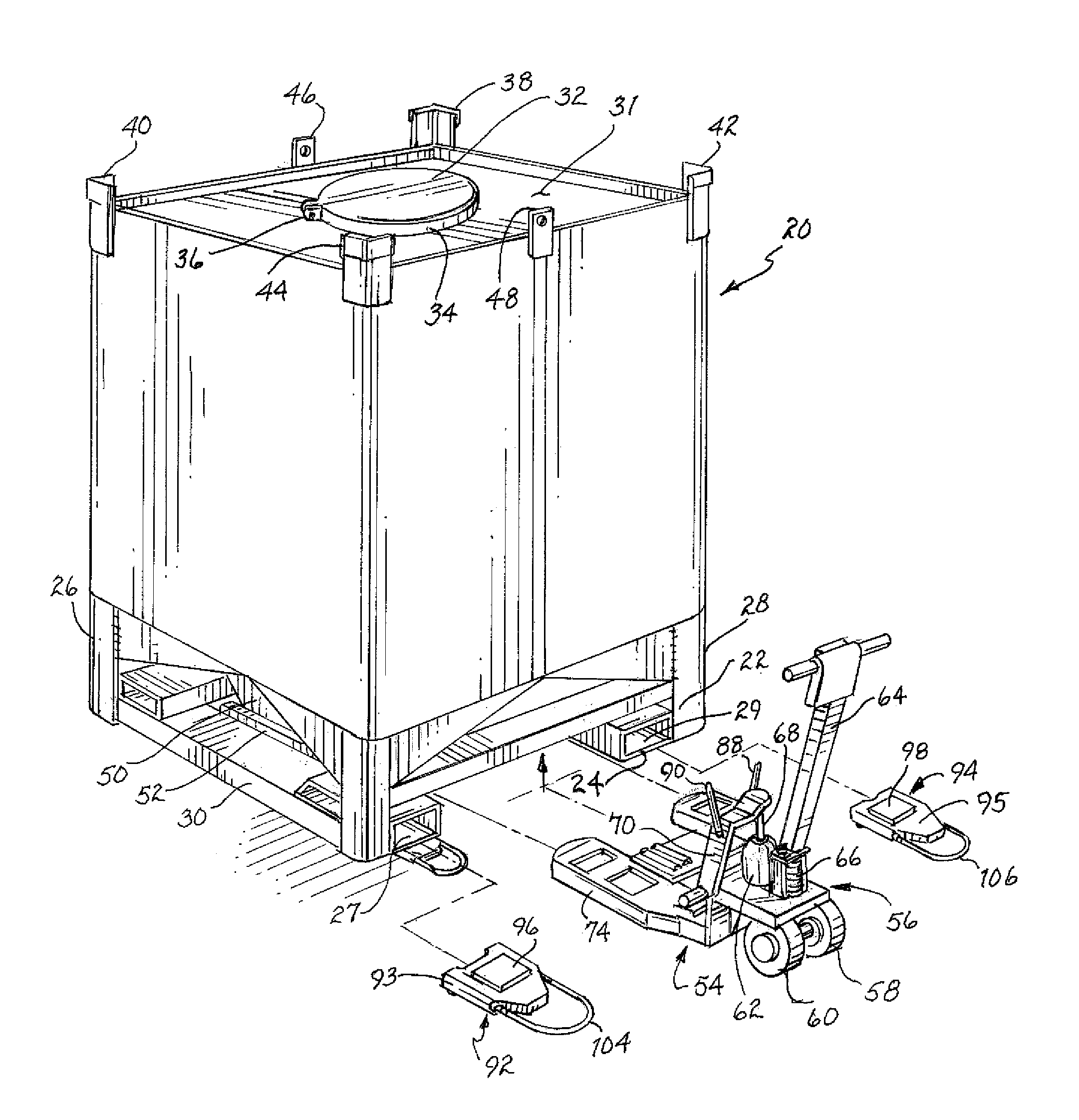 Apparatus and method for moving catalyst bins