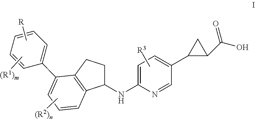 Indanylaminopyridylcyclopropanecarboxylic acids, pharmaceutical compositions and uses thereof