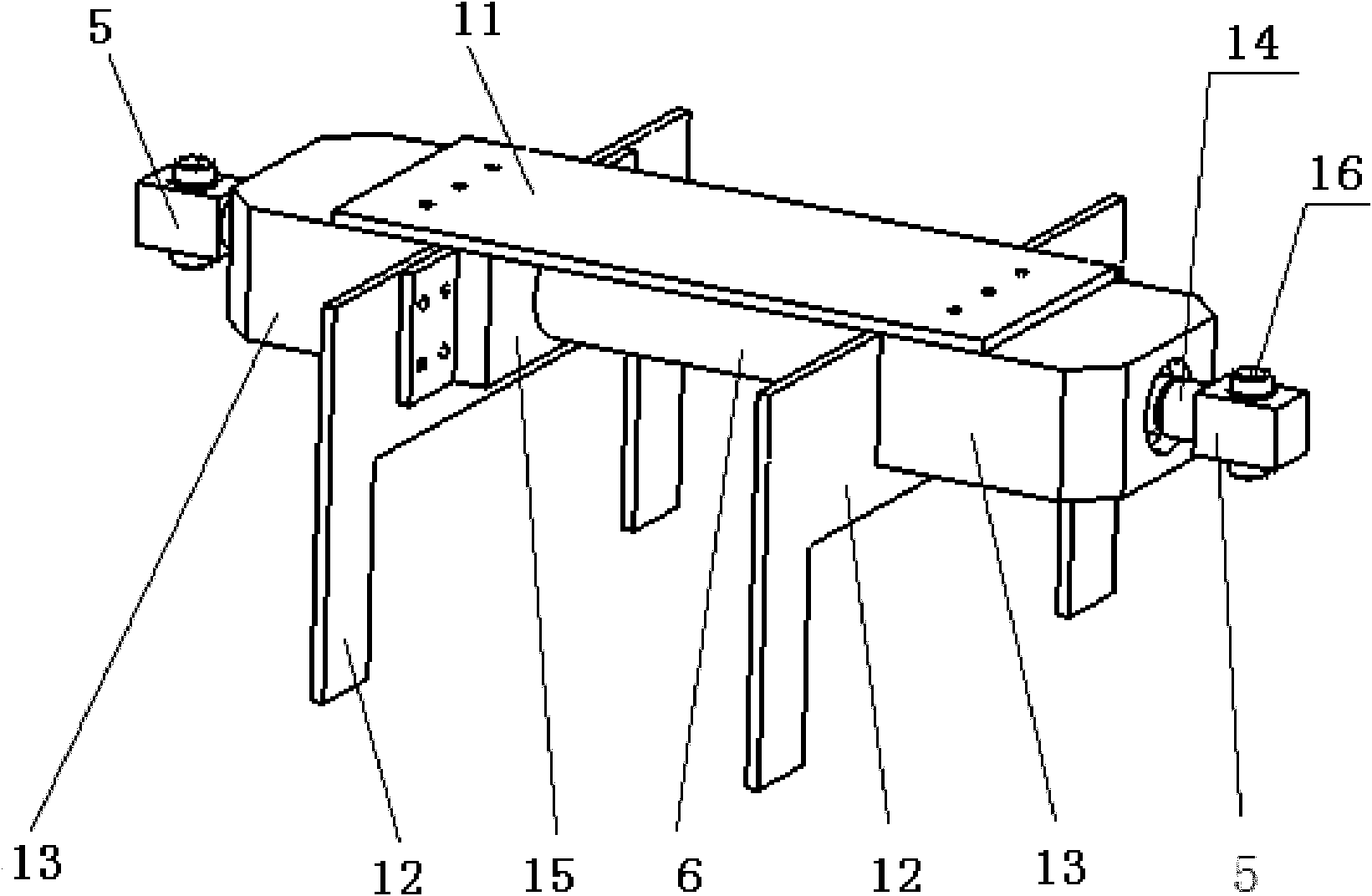 Biped walking four-bar mechanism