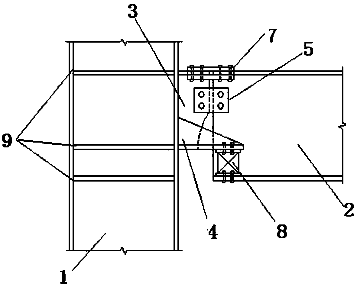 Assembly type steel structure energy consumption type beam column joint and assembling method thereof