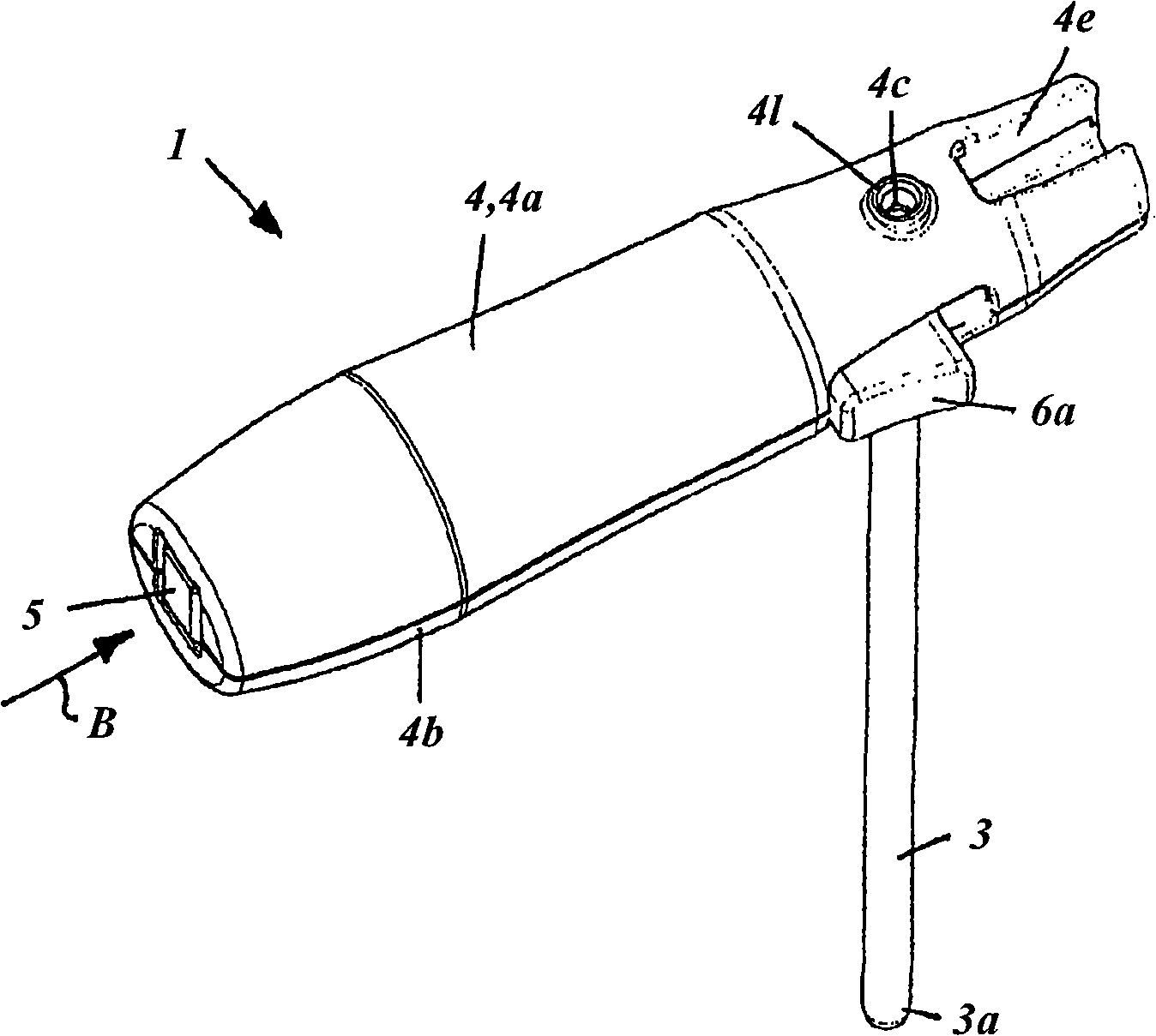 Instrument for insertion of solid filling materials in a bone cavity