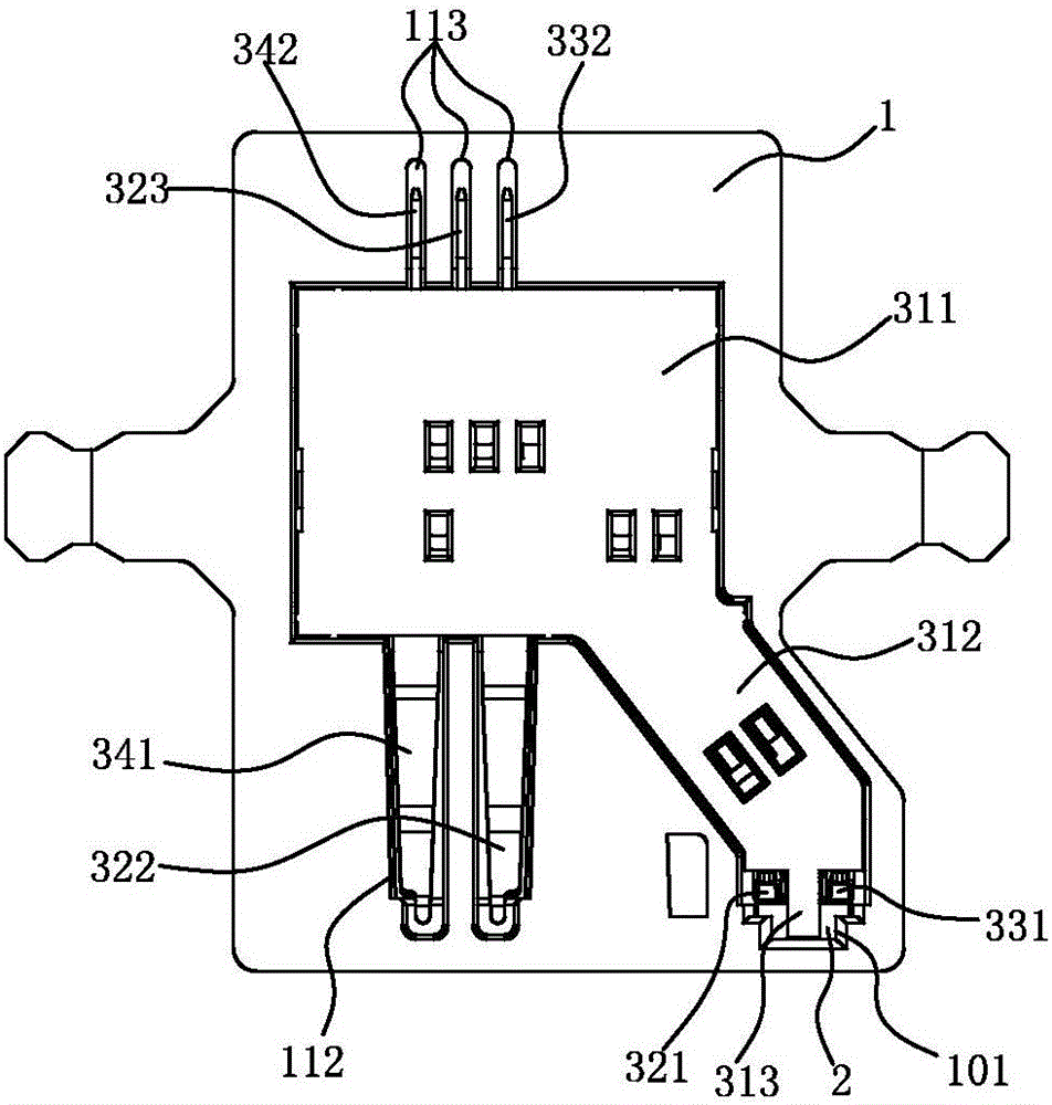 LED chip assembly structure and assembly method of smart label connector