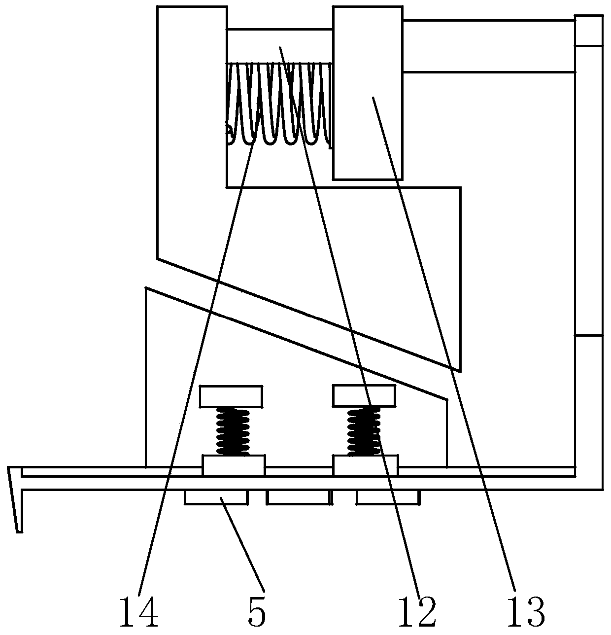 Horizontal pushing and vertical pressing mechanism for hollow brick pressing machine