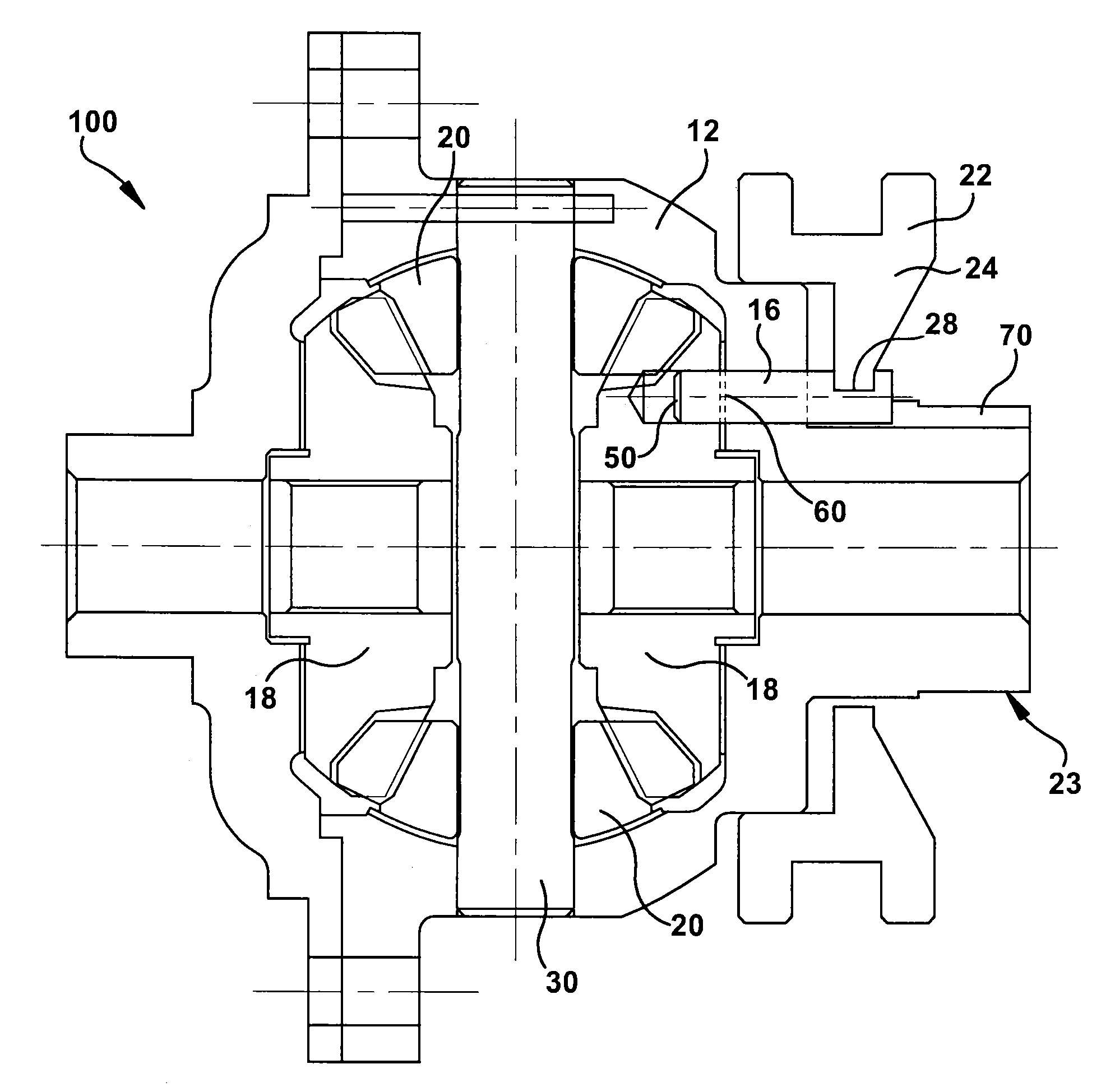 Pin retention and assembly system for locking differential