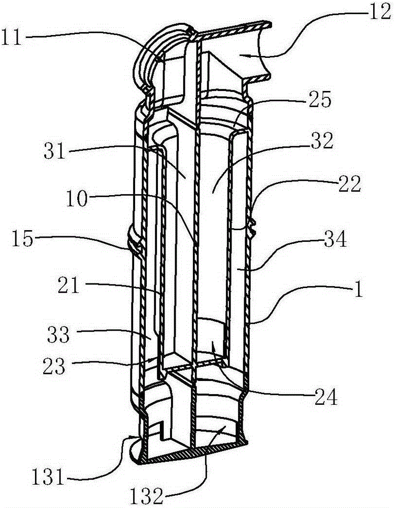 A gas-liquid separation device and a hard surface cleaner with the gas-liquid separation device