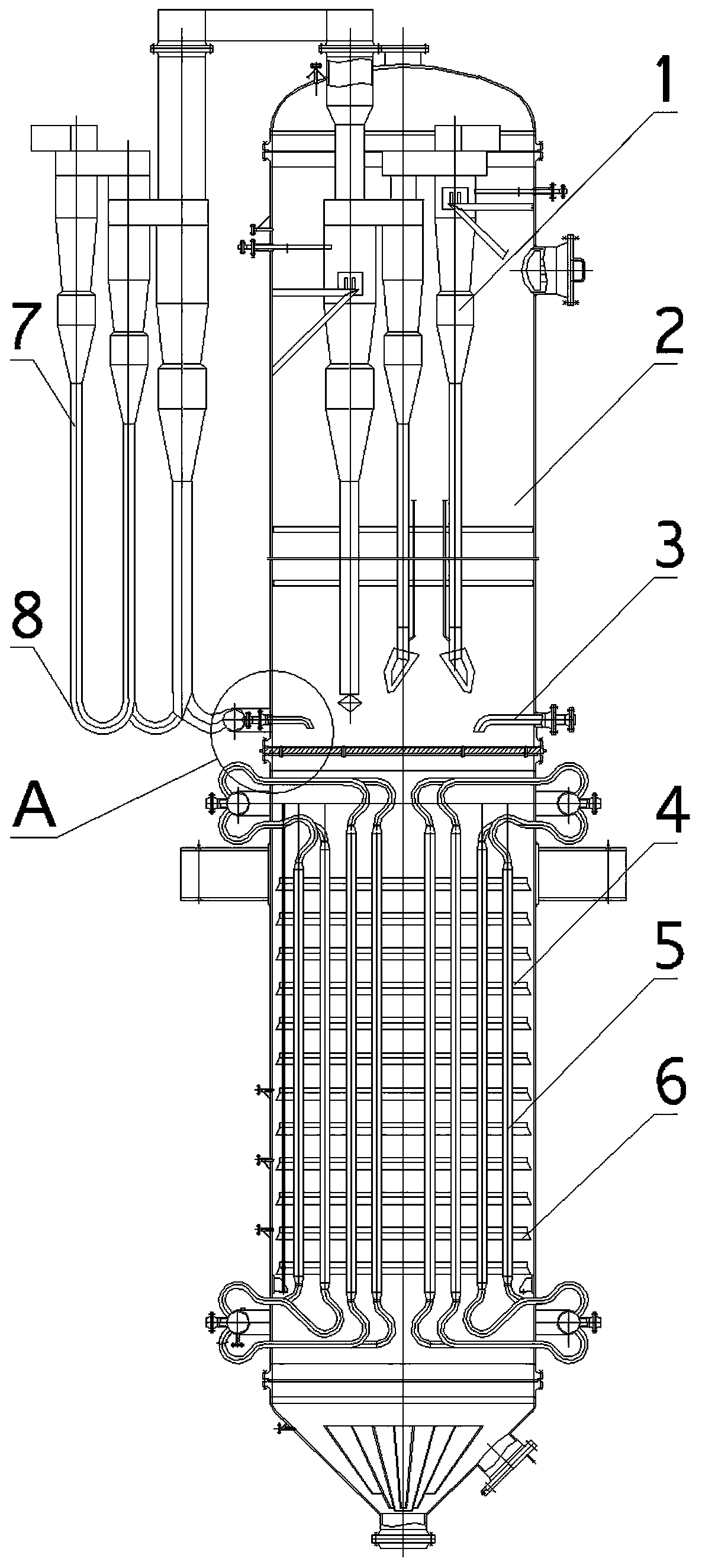 A circulating fluidized bed degasser for preparing hydrogen fluoride