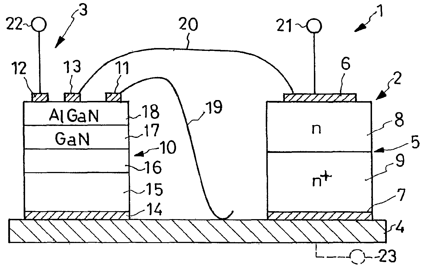 Diode-like composite semiconductor device