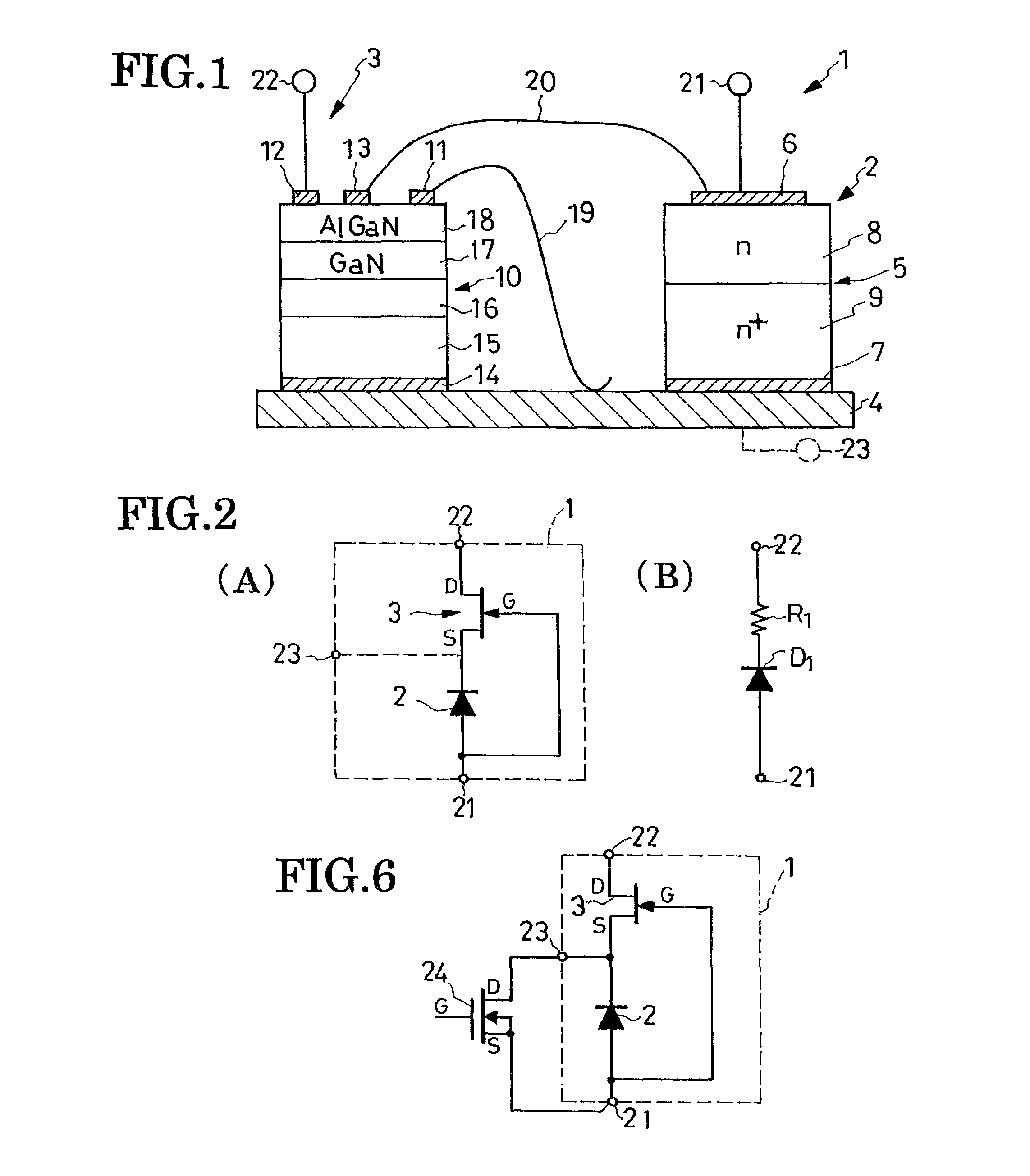 Diode-like composite semiconductor device