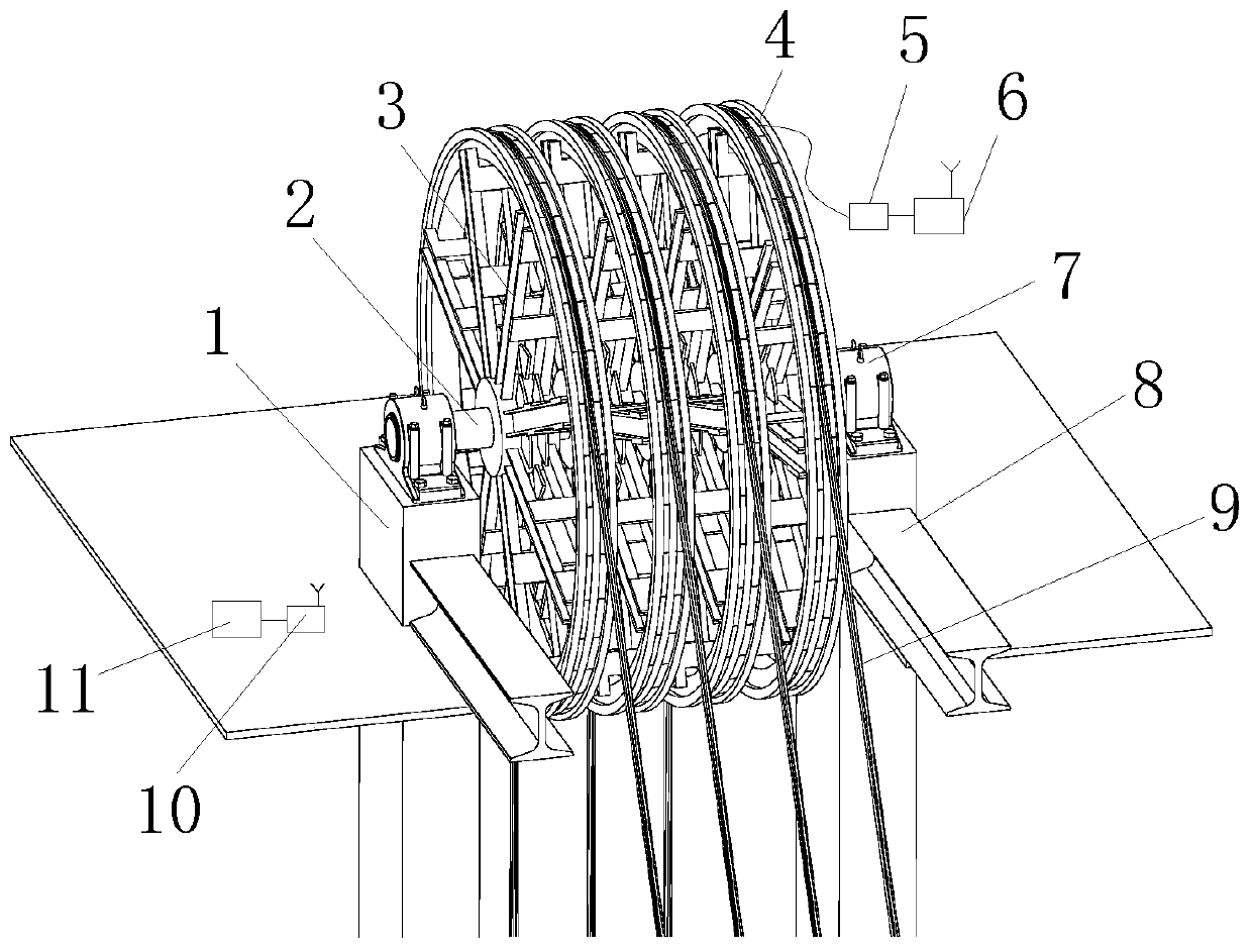 Steel wire rope tension monitoring method based on wireless transmission